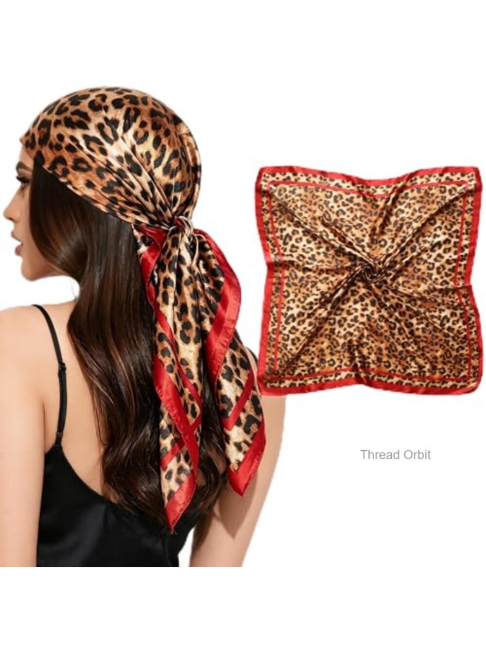 35x35 Satin Square Head Scarf Hair Wrap Bandana Polyester